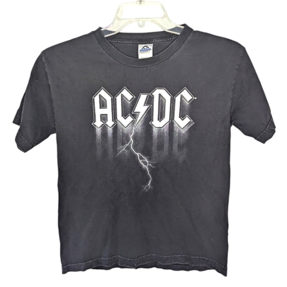 Vintage 2004 youth Large ACDC rock band lightning front logo Tshirt - Picture 1 of 5
